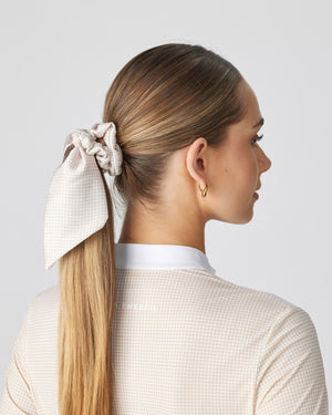 Beige Mini Check Scrunchie