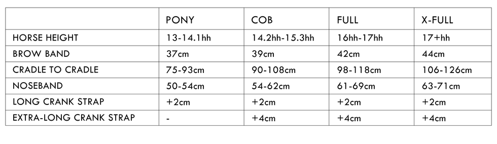 SADDLE PAD SIZE CHART – Lara Tweedie Equestrian